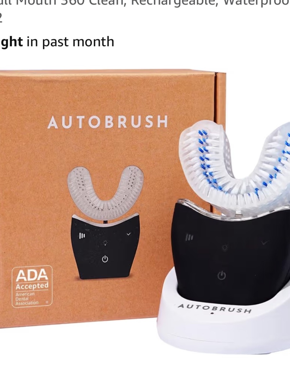 Used 3x AUTOBRUSH Electric Toothbrush with Mouthpiece - White & Black